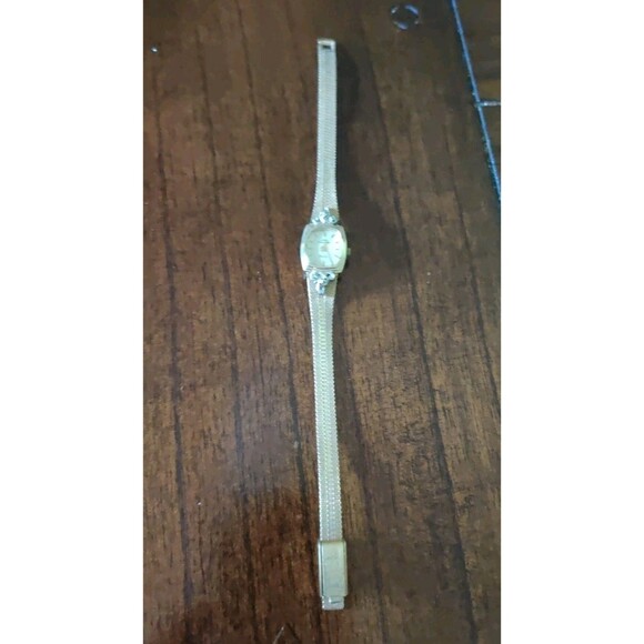 Vtg Jules Jurgensen GENUINE Diamond Gold Plated Ladies Watch Not Working - Picture 3 of 10